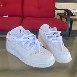 White Air Jordan low 1’s